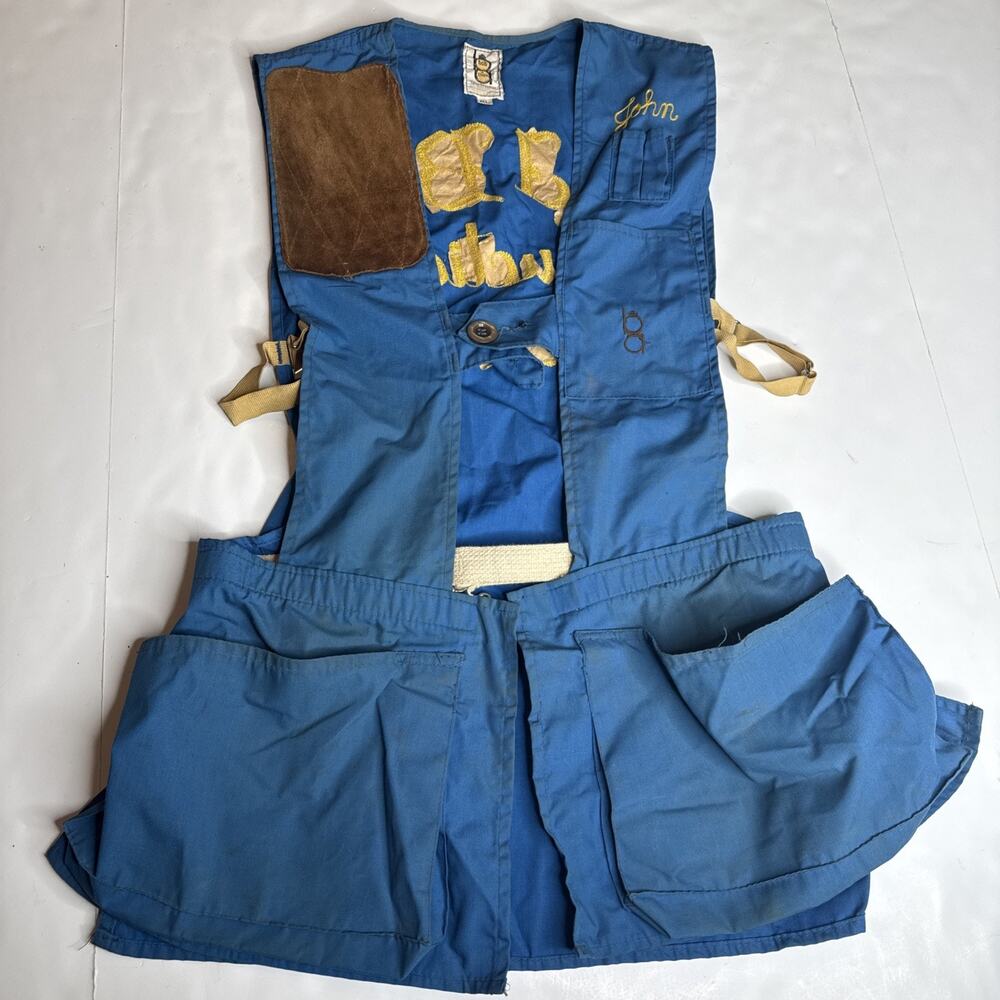 Vtg Bob Allen Sportswear Shooting Vest Men sz L Stitched JB Auction Service Back